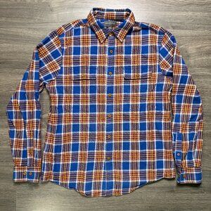 L.L. Bean Men's Signature Slim Fit Flannel Shirt - Blue/Red/Yellow